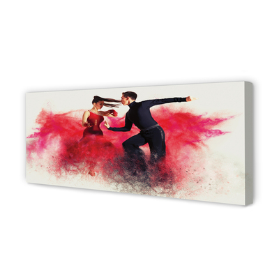 Canvas print Red smoke people