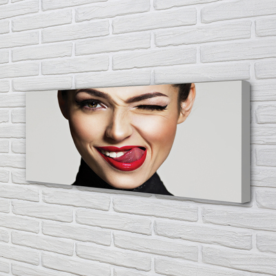 Canvas print Red female lips