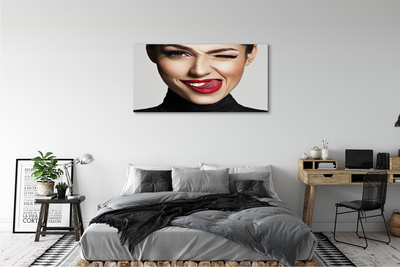Canvas print Red female lips