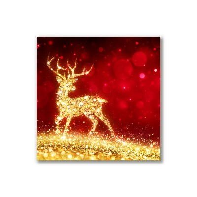 Canvas print Golden Reindeer Christmas Decoration