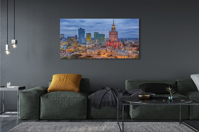 Canvas print Warsaw panoramic sunset