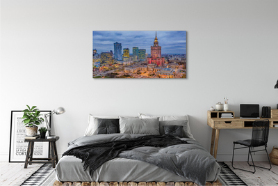 Canvas print Warsaw panoramic sunset