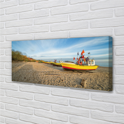 Canvas print Boats gdansk seestrand