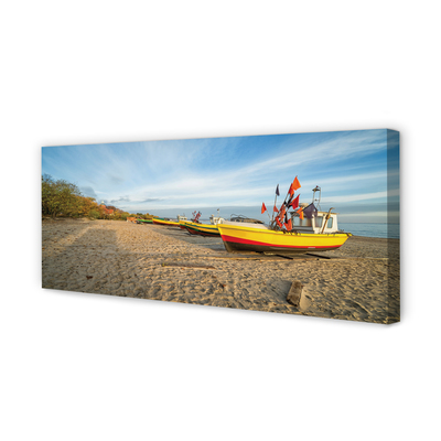 Canvas print Boats gdansk seestrand