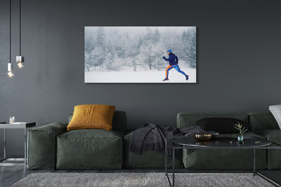 Canvas print Forest winter snowman