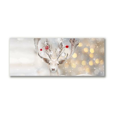 Canvas print White Reindeer Christmas Baubles