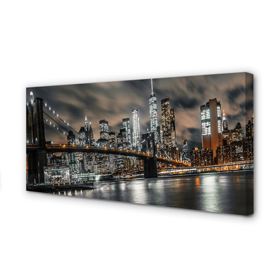 Canvas print Night view bridge