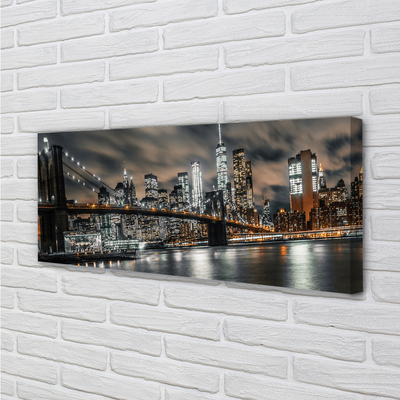 Canvas print Night view bridge