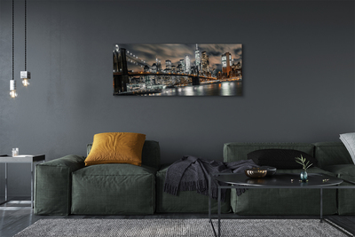 Canvas print Night view bridge