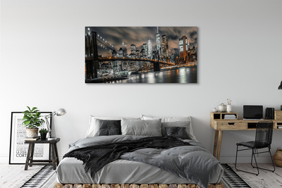 Canvas print Night view bridge