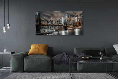 Canvas print Night view bridge