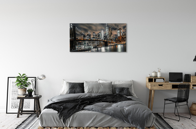 Canvas print Night view bridge