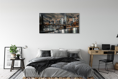 Canvas print Night view bridge