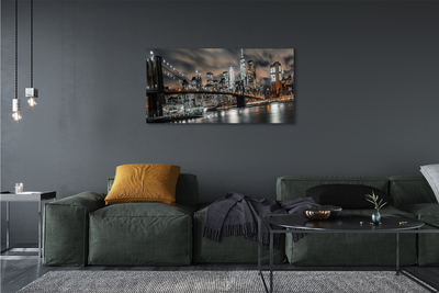 Canvas print Night view bridge