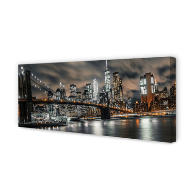 Canvas print Night view bridge