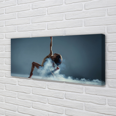 Canvas print Woman dancing smoke