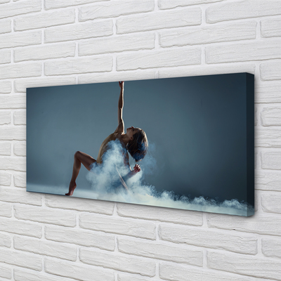 Canvas print Woman dancing smoke