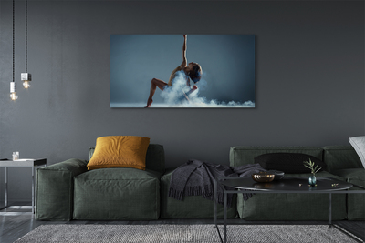 Canvas print Woman dancing smoke