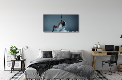 Canvas print Woman dancing smoke