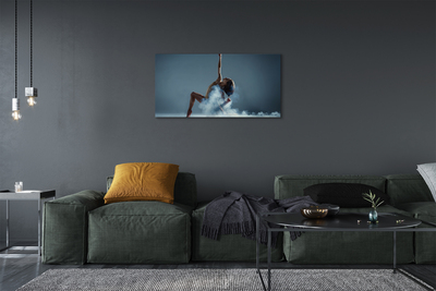 Canvas print Woman dancing smoke