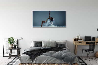 Canvas print Woman dancing smoke