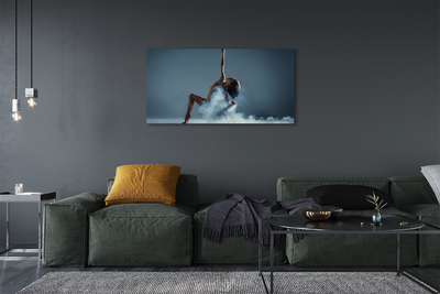 Canvas print Woman dancing smoke