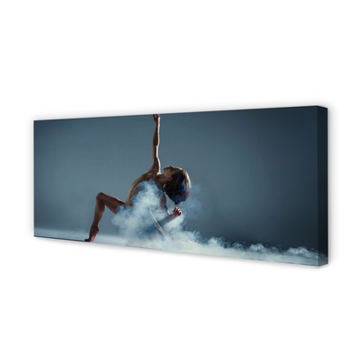 Canvas print Woman dancing smoke