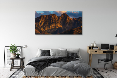 Canvas print Sunset mountain sun