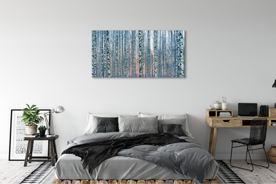 Canvas print Sunset the birch forest