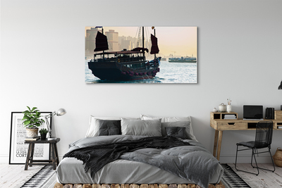 Canvas print The sea of ​​city sky ship