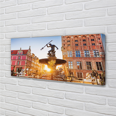 Canvas print Gdansk memorial fountain