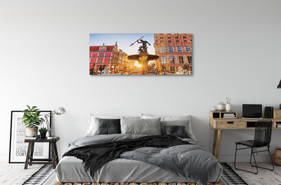 Canvas print Gdansk memorial fountain