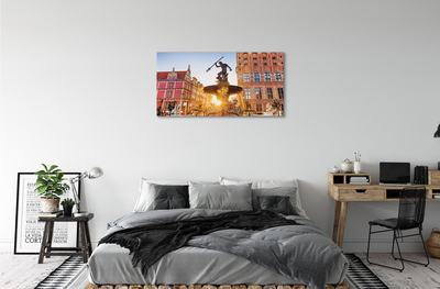 Canvas print Gdansk memorial fountain