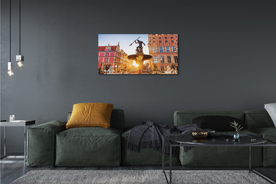 Canvas print Gdansk memorial fountain