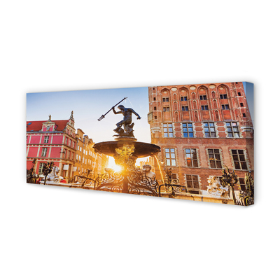 Canvas print Gdansk memorial fountain