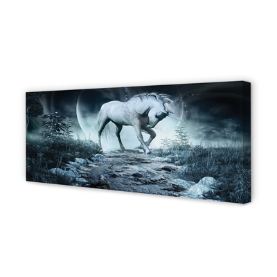Canvas print Forest unicorn moon