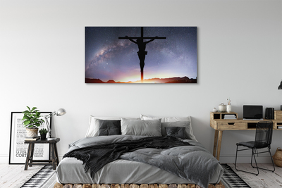 Canvas print Jesus crucified sky