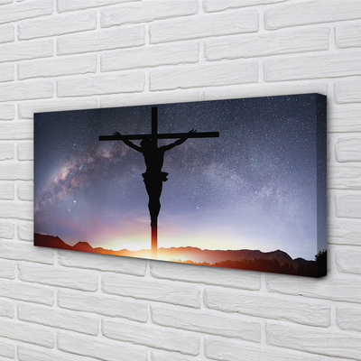 Canvas print Jesus crucified sky