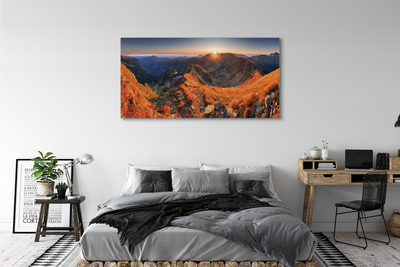 Canvas print Sunset mountain sun