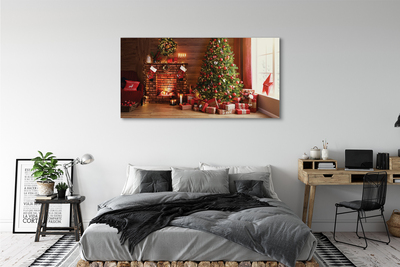 Canvas print Gifts christmas lights fireplace