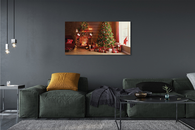 Canvas print Gifts christmas lights fireplace