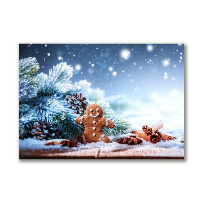 Canvas print Gingerbread Christmas holidays Snow
