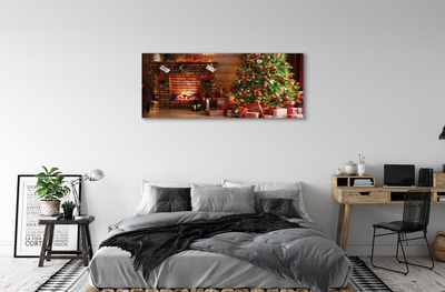 Canvas print Gifts christmas lights fireplace