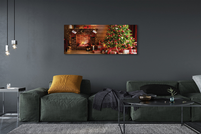 Canvas print Gifts christmas lights fireplace