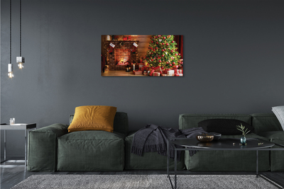 Canvas print Gifts christmas lights fireplace