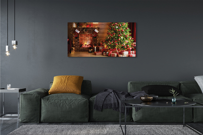 Canvas print Gifts christmas lights fireplace