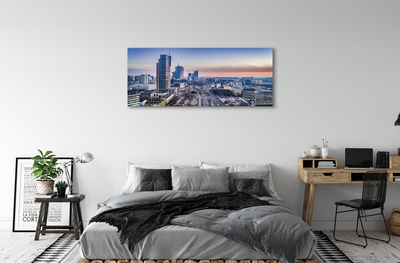 Canvas print Panorama sunrise warsaw