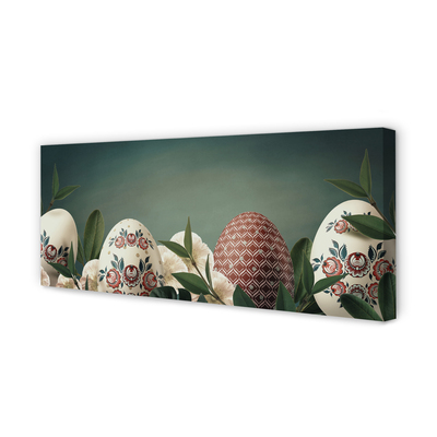 Canvas print Leaves egg flowers