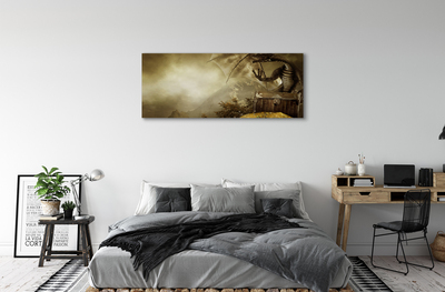 Canvas print Cloud dragon mountain gold