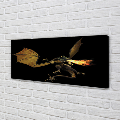 Canvas print Fire-breathing dragon